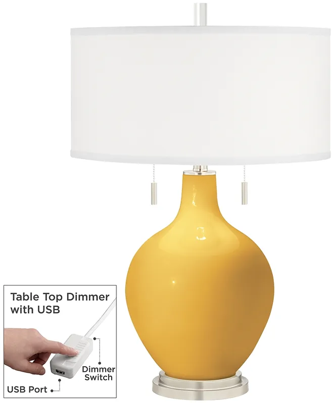 Goldenrod Toby Table Lamp with Dimmer