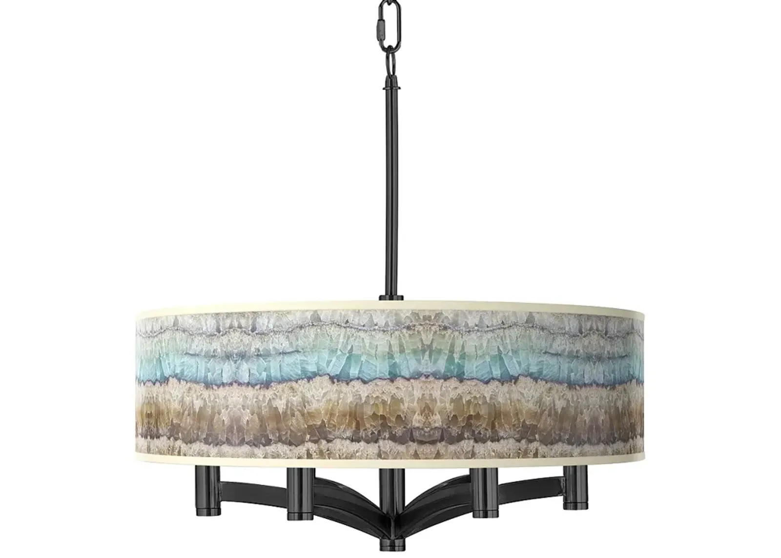 Marble Jewel Ava 6-Light Black Pendant Chandelier