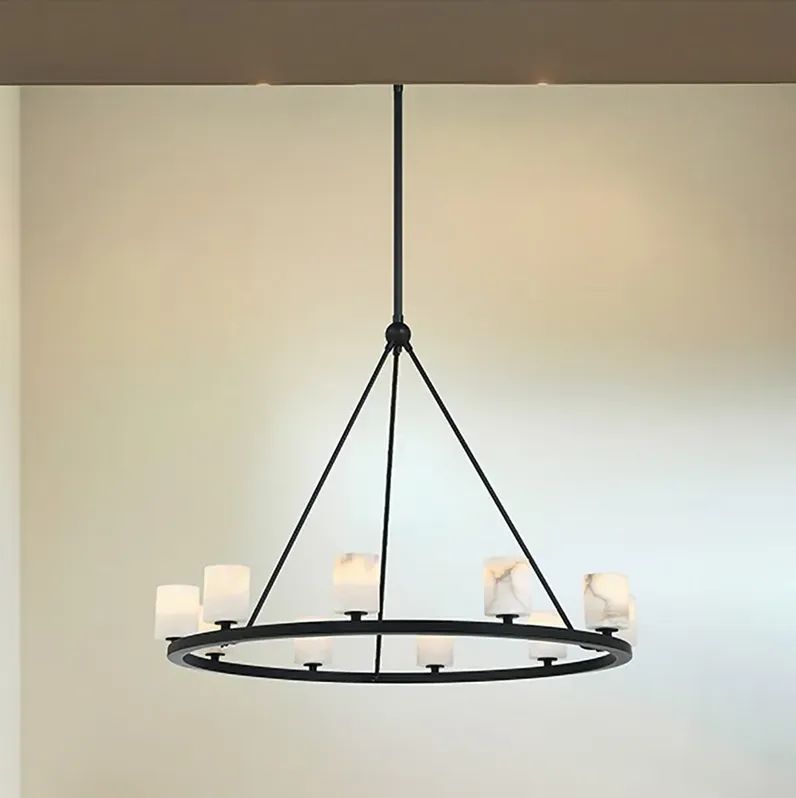 Aragon 12 Light Matte Black Chandelier