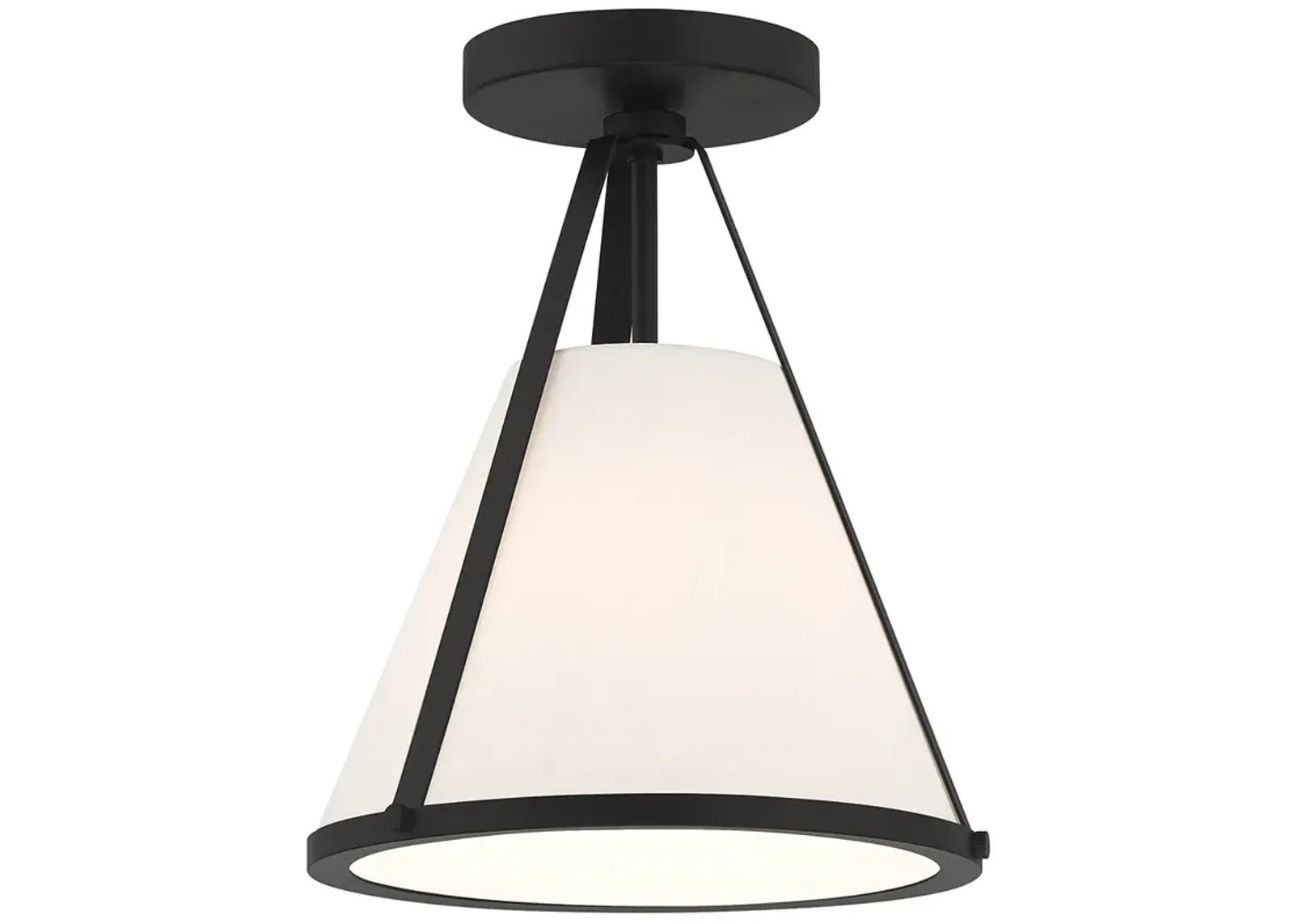 Fulton 1 Light Black Semi Flush Mount