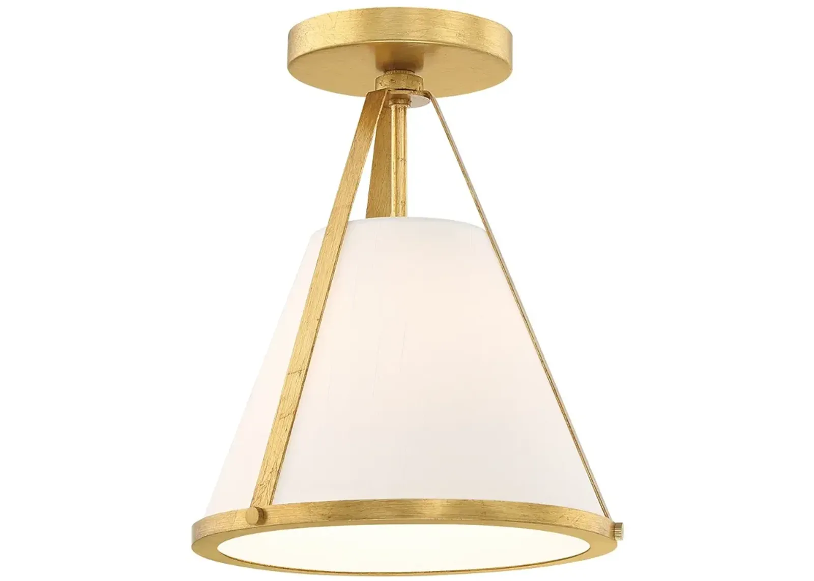 Fulton 1 Light Antique Gold Semi Flush Mount