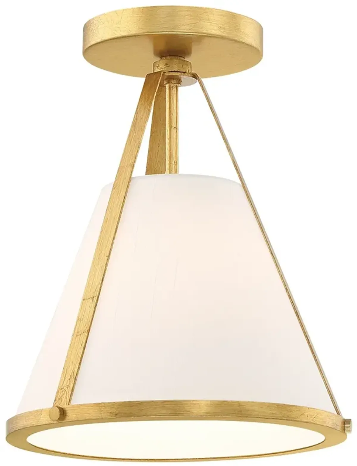 Fulton 1 Light Antique Gold Semi Flush Mount