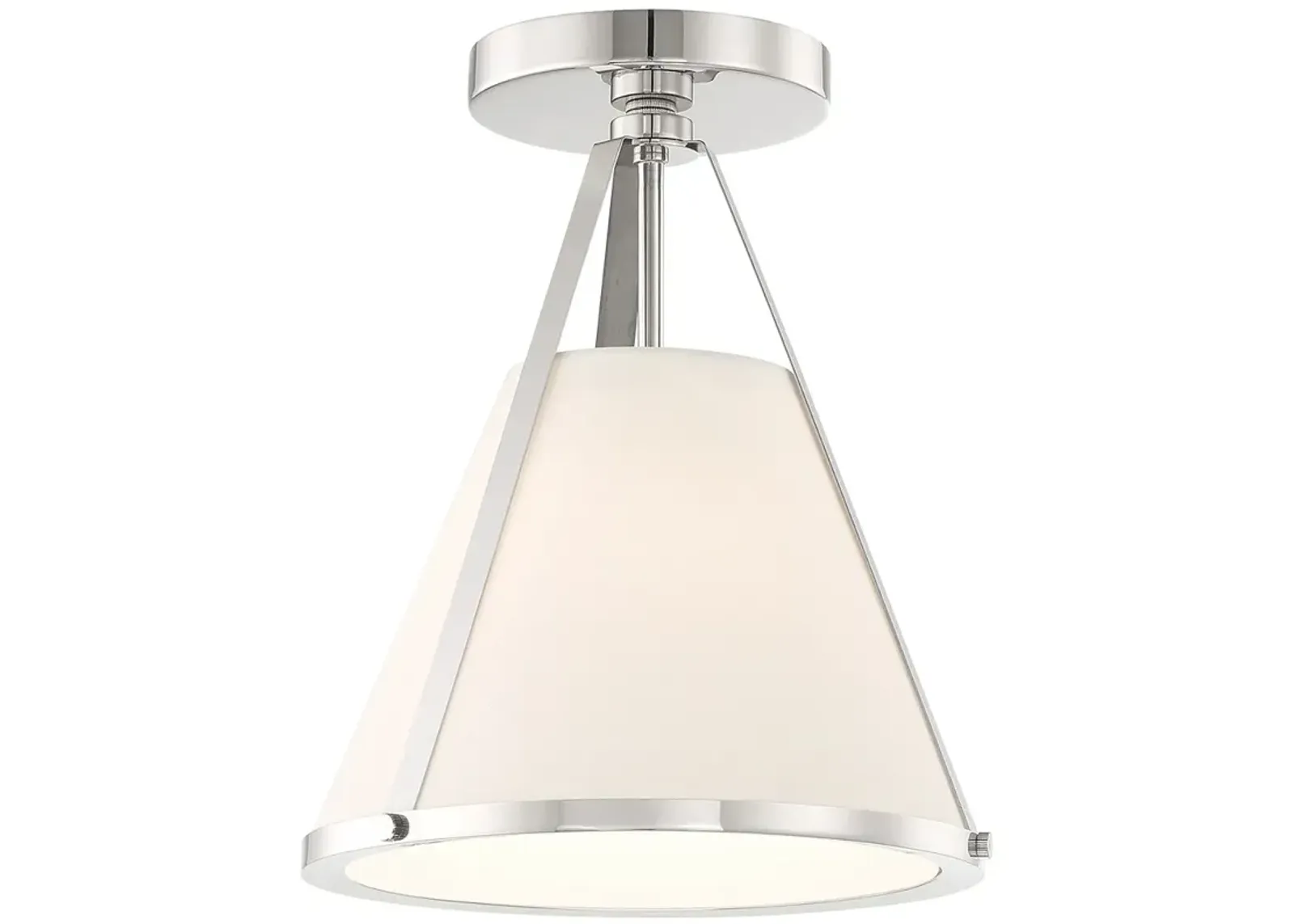 Fulton 1 Light Polished Nickel Semi Flush Mount