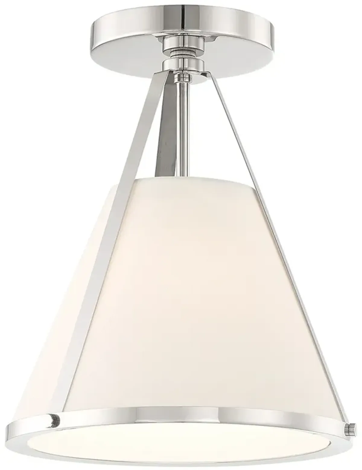 Fulton 1 Light Polished Nickel Semi Flush Mount