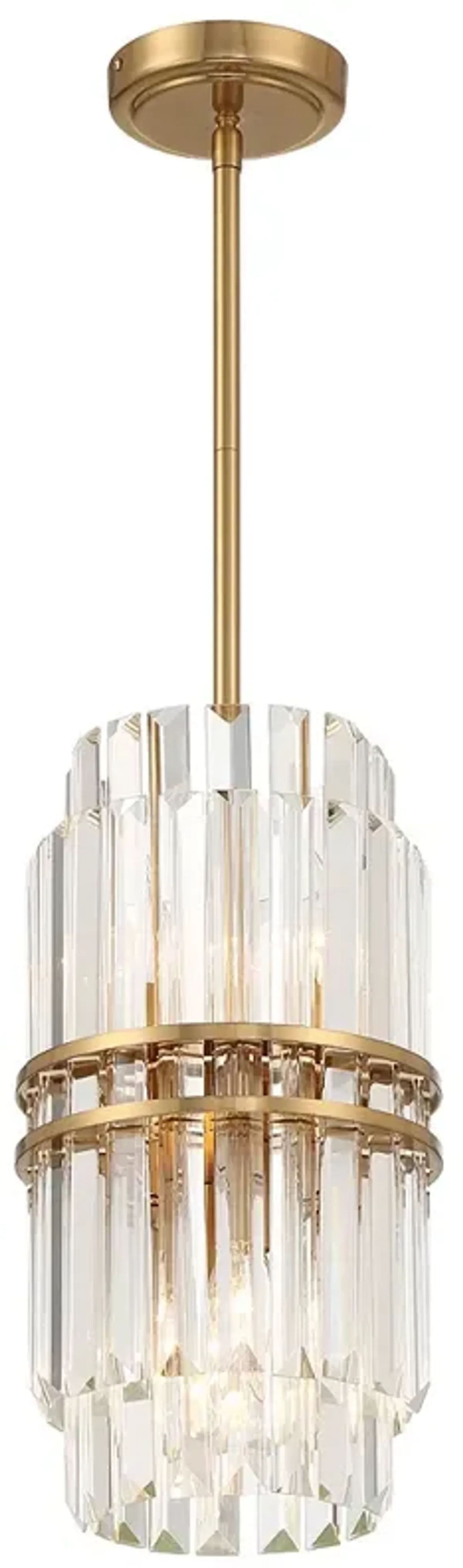 Crystorama Hayes 8" Wide Aged Brass 4-Light Mini Pendant Light