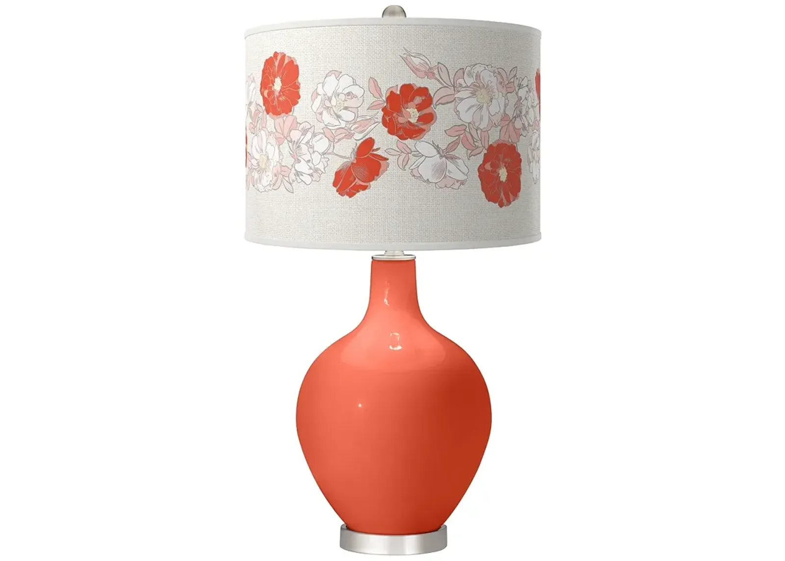 Daring Orange Rose Bouquet Ovo Table Lamp