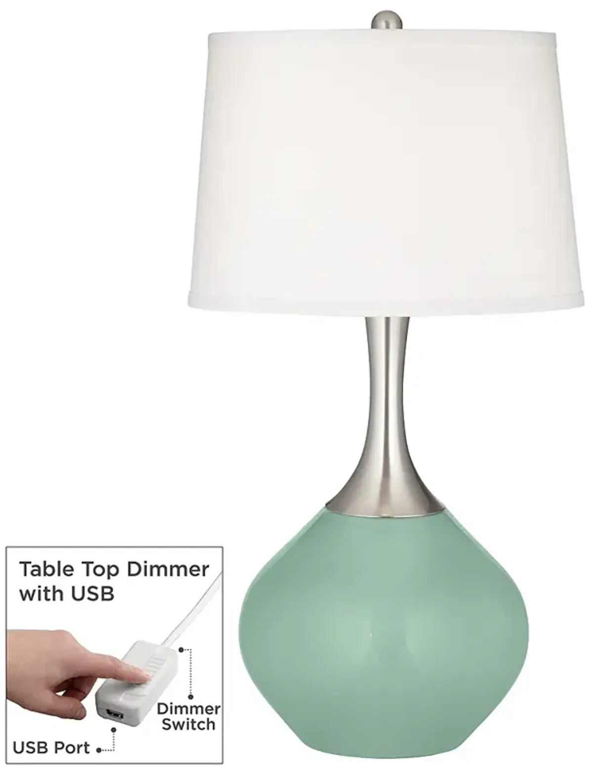 Grayed Jade Spencer Table Lamp with Dimmer