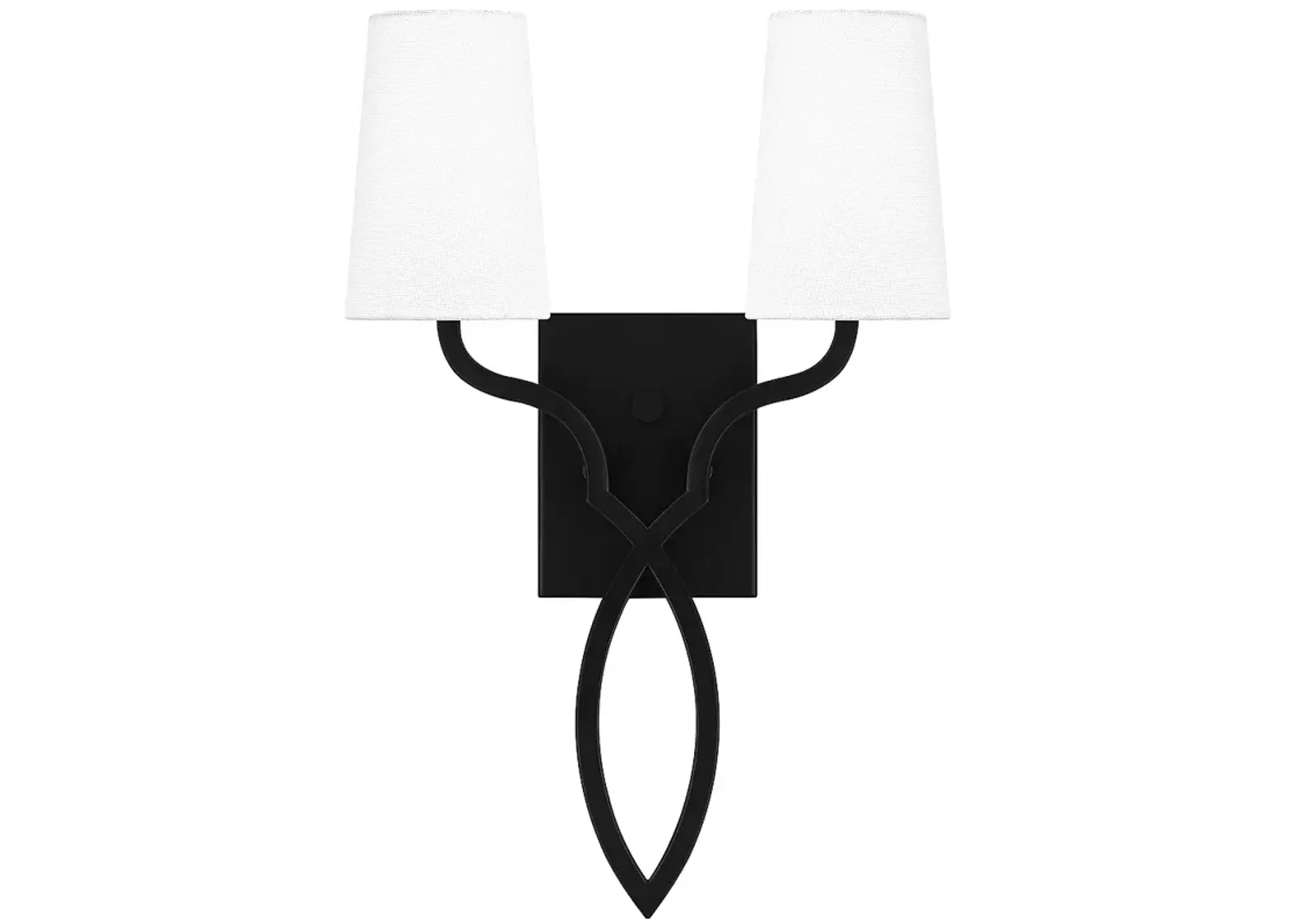 O'Hare 2-Light Matte Black Wall Sconce