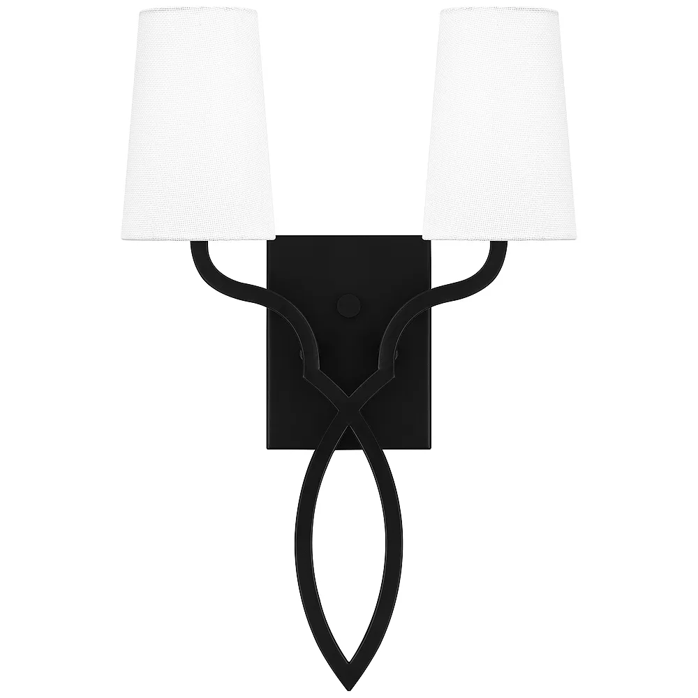 O'Hare 2-Light Matte Black Wall Sconce