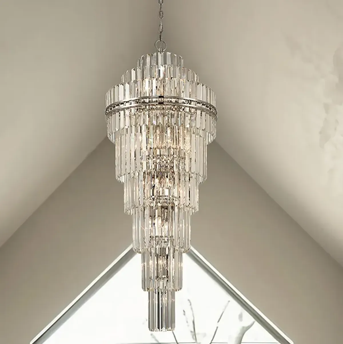 Hayes 24" Wide Polished Nickel Crystal Tiered Chandelier