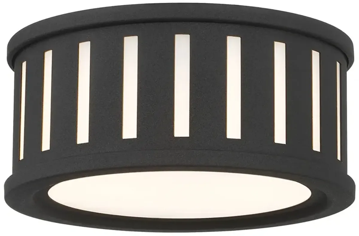 Crystorama Kendal 9 1/2" Wide Black Forged Ceiling Light