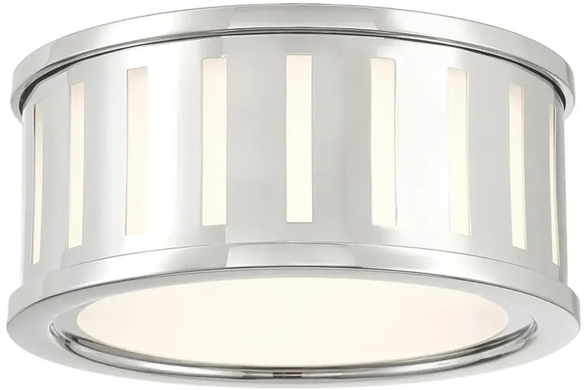 Kendal 2 light polished nickel flush mount