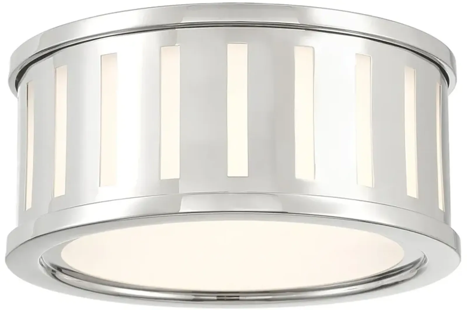 Kendal 2 light polished nickel flush mount