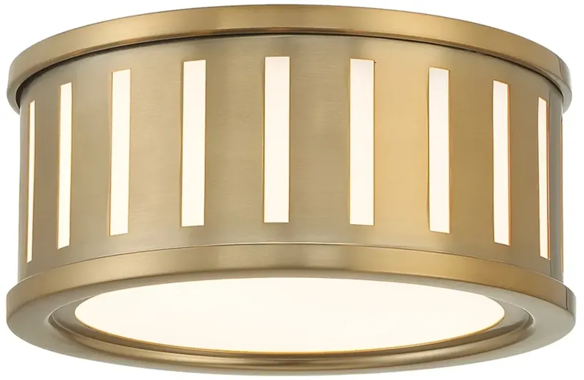 Kendal 2 light vibrant gold flush mount