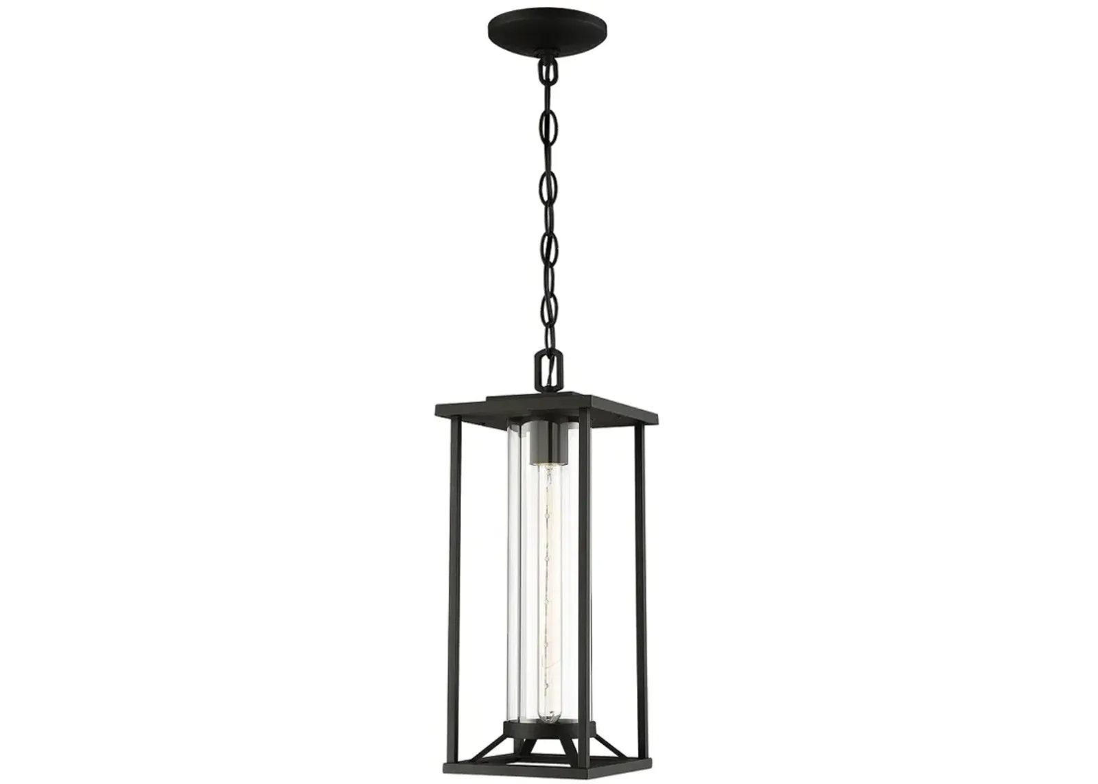 The Great Outdoors  Trescott 1-Light Sand Coal Outdoor Chain Hung Lantern