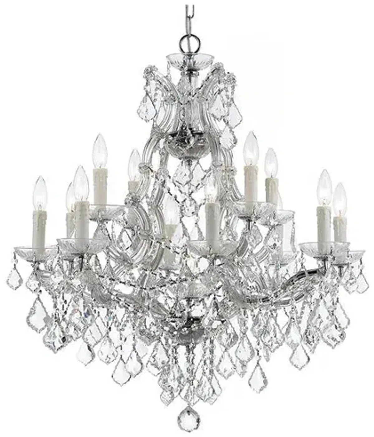 Maria Theresa 29"W Chrome and Crystal 13-Light Chandelier