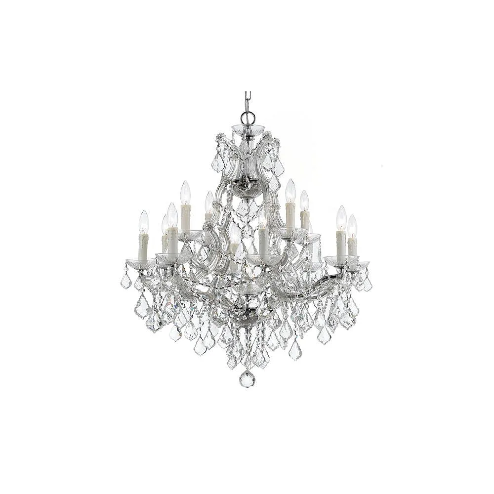 Maria Theresa 29"W Chrome and Crystal 13-Light Chandelier