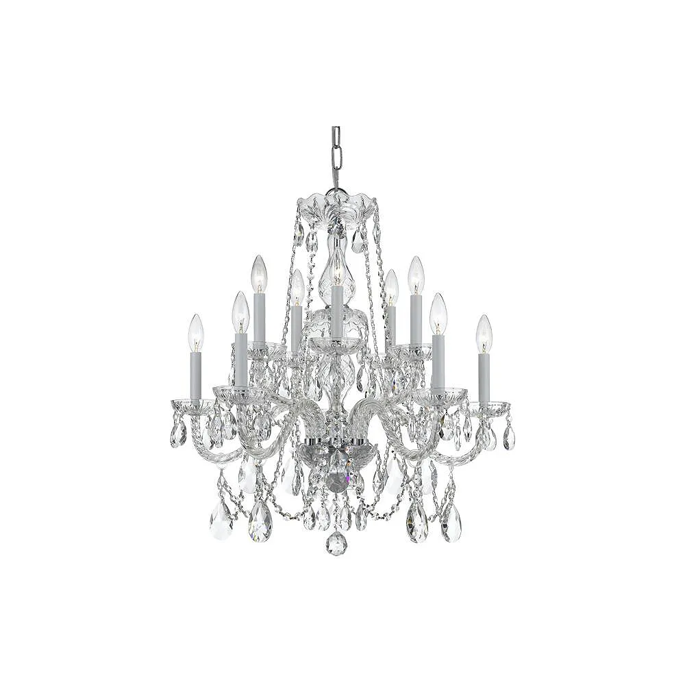 Traditional Crystal 26"W Polished Chrome 10-Light Chandelier