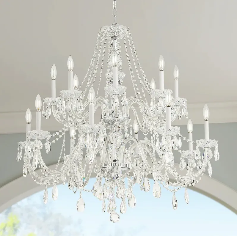 Crystorama 37" Wide Chrome 16-Light Traditional Crystal Chandelier