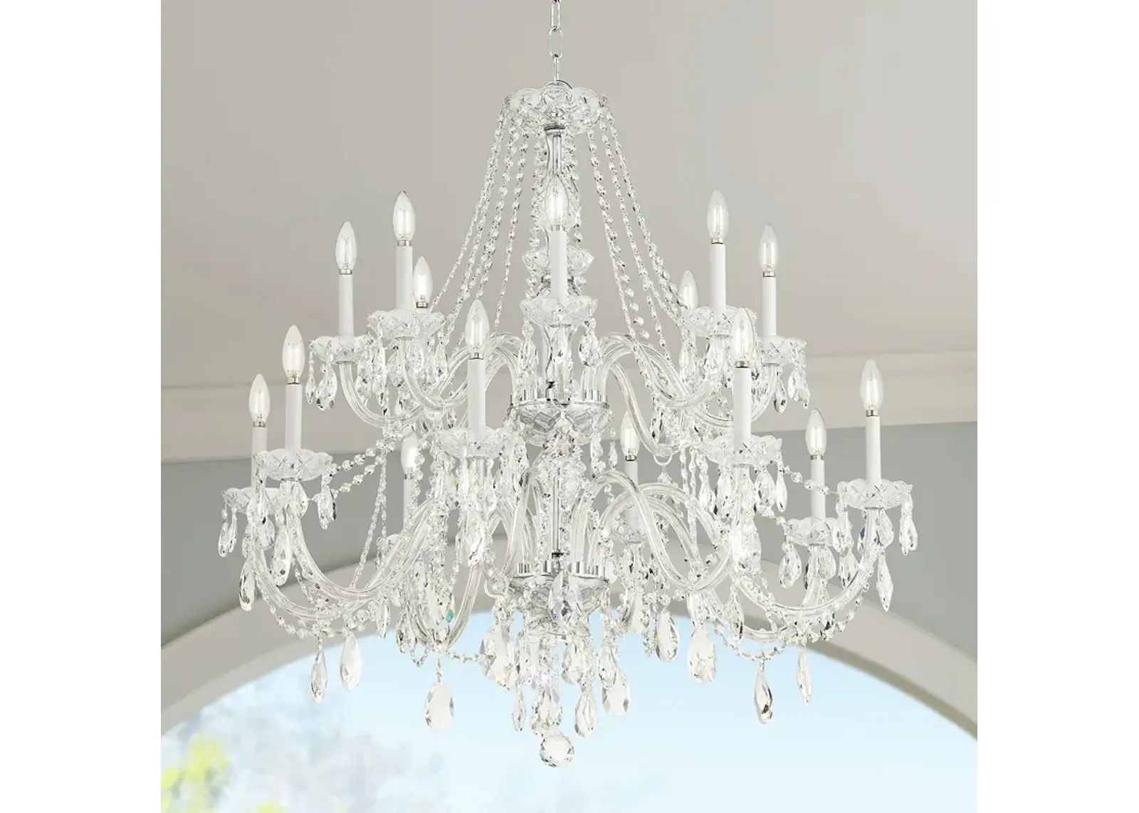 Crystorama 37" Wide Chrome 16-Light Traditional Crystal Chandelier