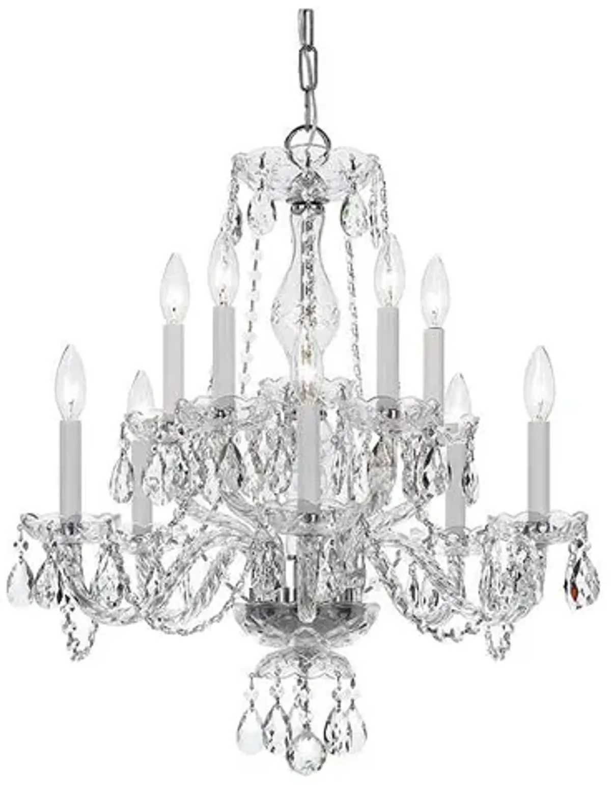 Crystorama Traditional Crystal 23" Polished Chrome 10-Light Chandelier