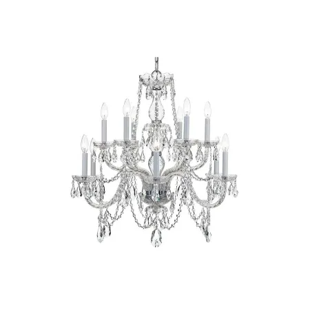 Traditional Crystal 31"W Polished Chrome 12-Light Chandelier