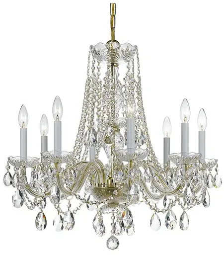 Crystorama 26" Wide Brass 8-Light Traditional Crystal Chandelier