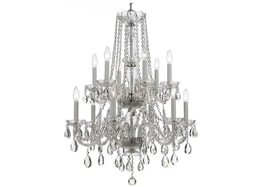 Traditional Crystal 26"W Polished Chrome 12-Light Chandelier