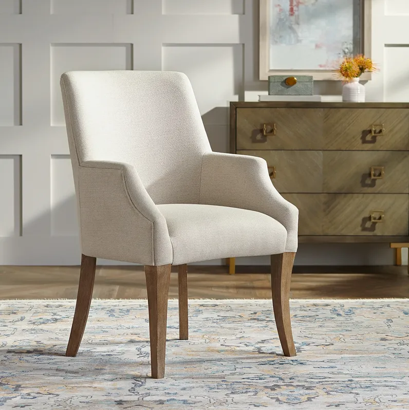 Kasen White Fabric Dining Chair