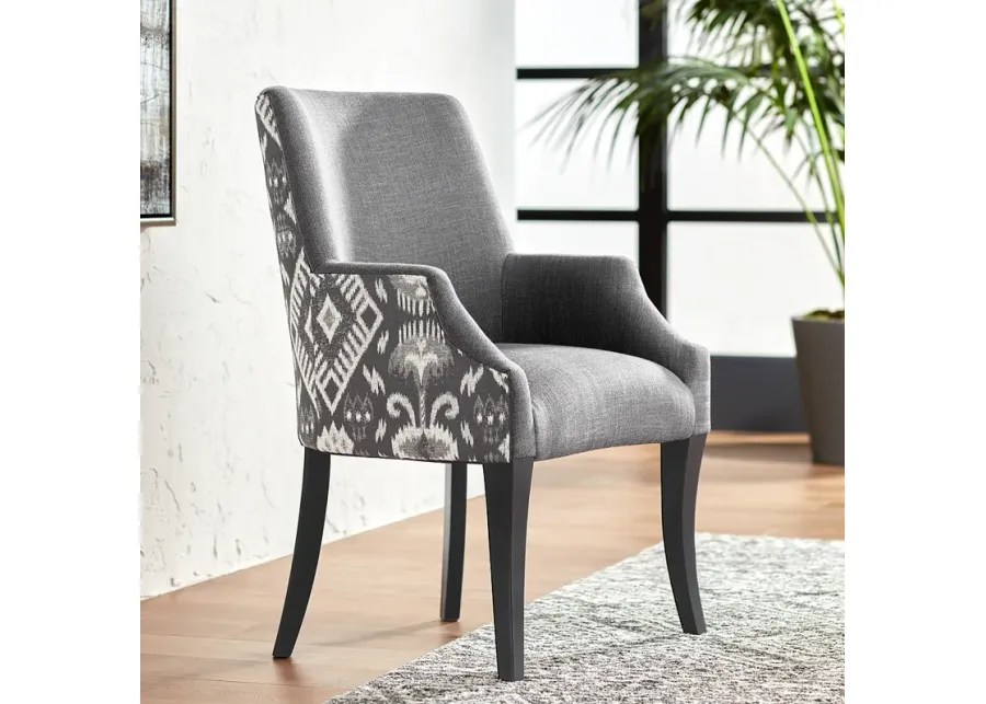 Kasen Printed Gray Fabric Modern Dining Chair