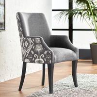 Kasen Printed Gray Fabric Modern Dining Chair