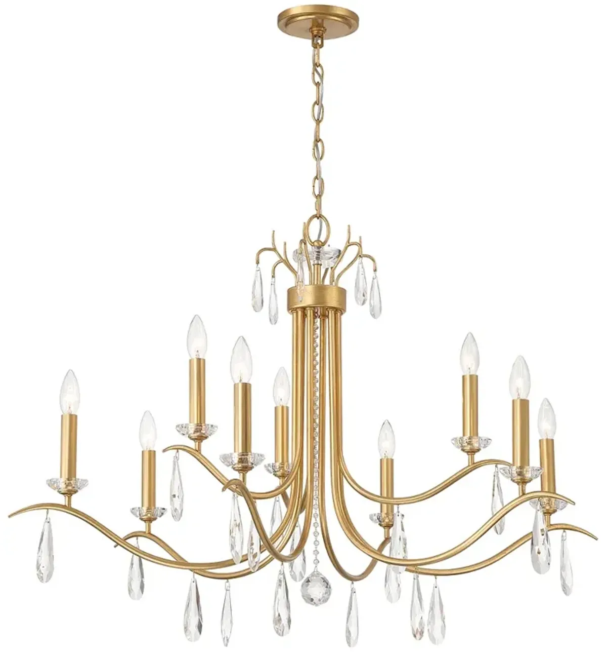 Rollins 9 Light Antique Gold Chandelier