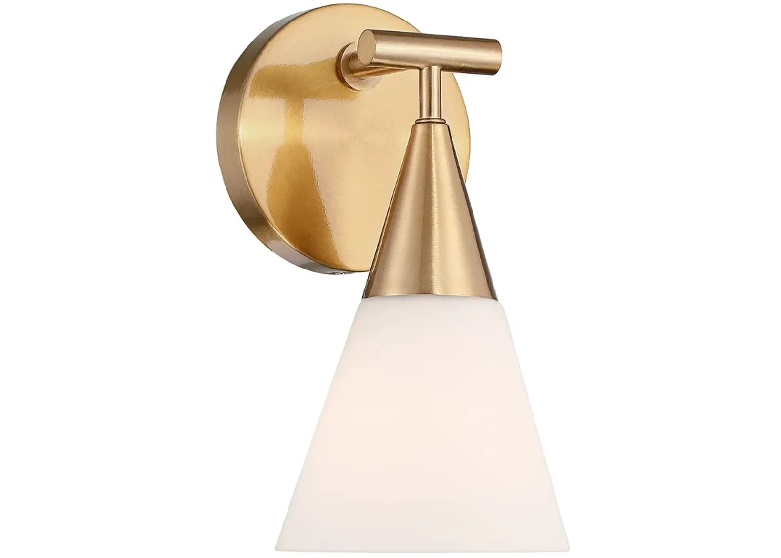 Possini Euro Amie 9 1/2" High Warm Brass and Opal Glass Sconce