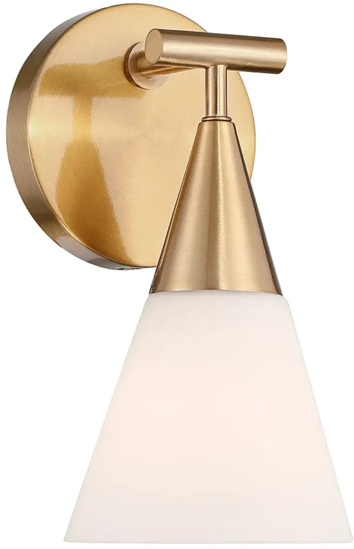 Possini Euro Amie 9 1/2" High Warm Brass and Opal Glass Sconce