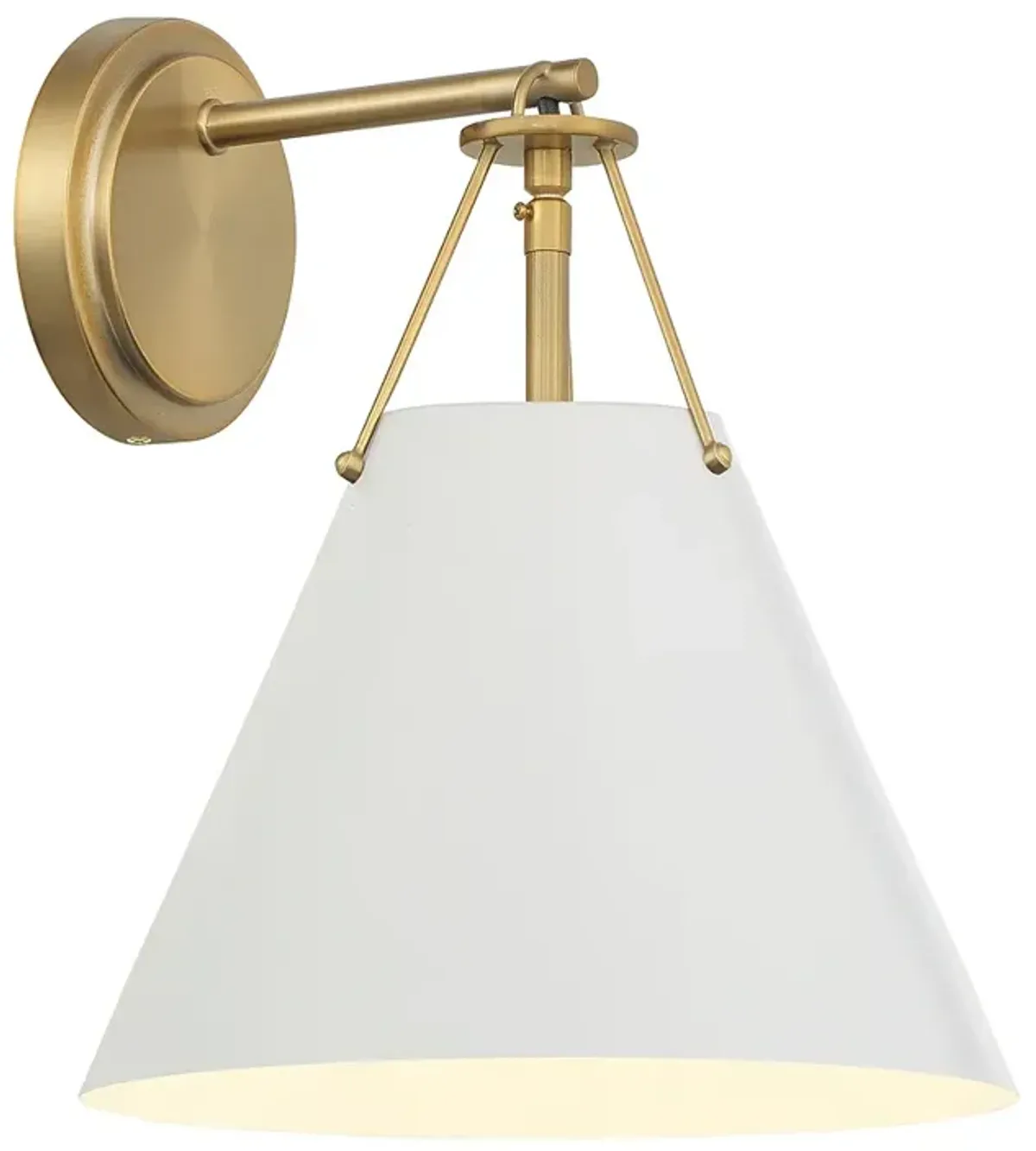 Xavier 1 Light Vibrant Gold + White Sconce