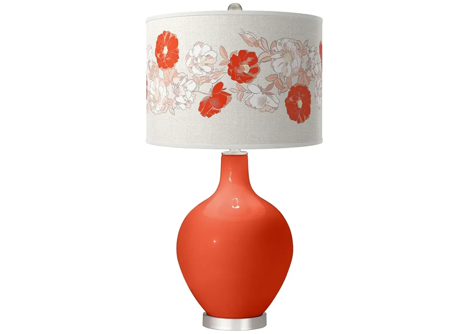 Color Plus Ovo 28 1/2" Rose Bouquet Shade Daredevil Orange Table Lamp