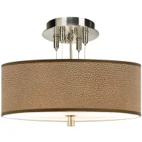 Simulated Leatherette Giclee 14" Wide Ceiling Light