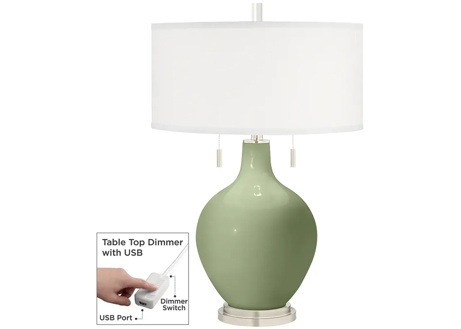 Majolica Green Toby Table Lamp with Dimmer