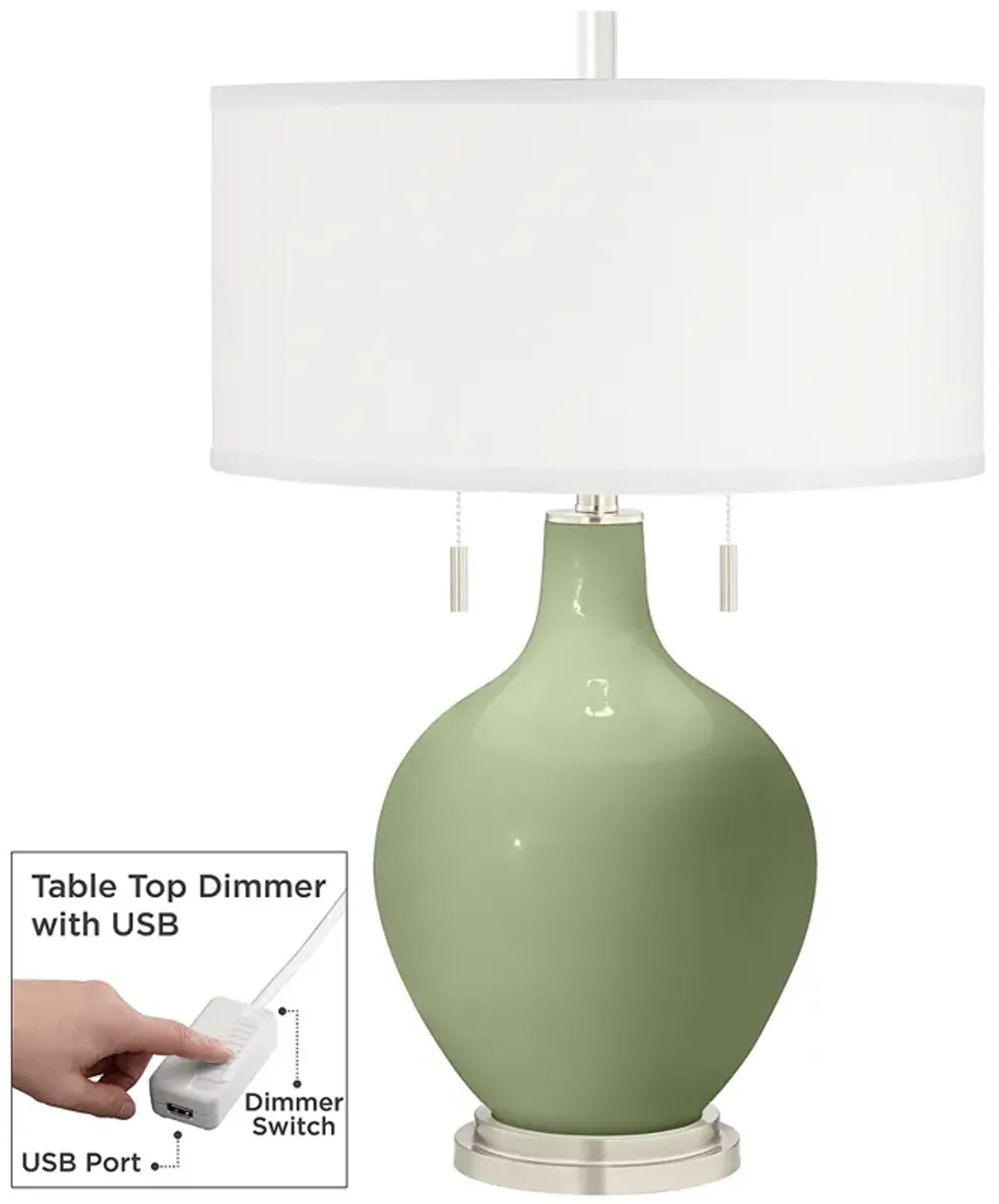 Majolica Green Toby Table Lamp with Dimmer