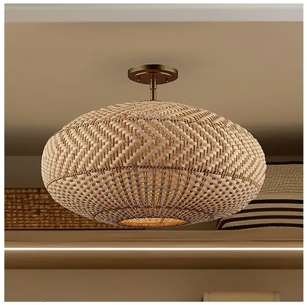 Crystorama Zanzibar 22" Wide Soft Gold Ceiling Light
