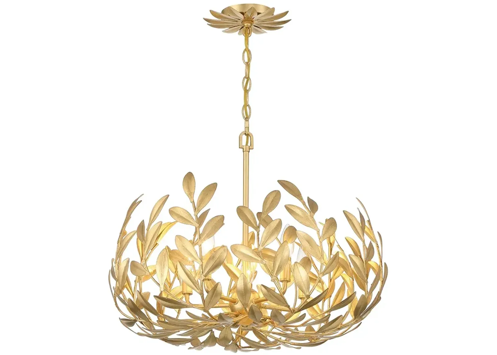 Broche 5 Light Antique Gold Chandelier