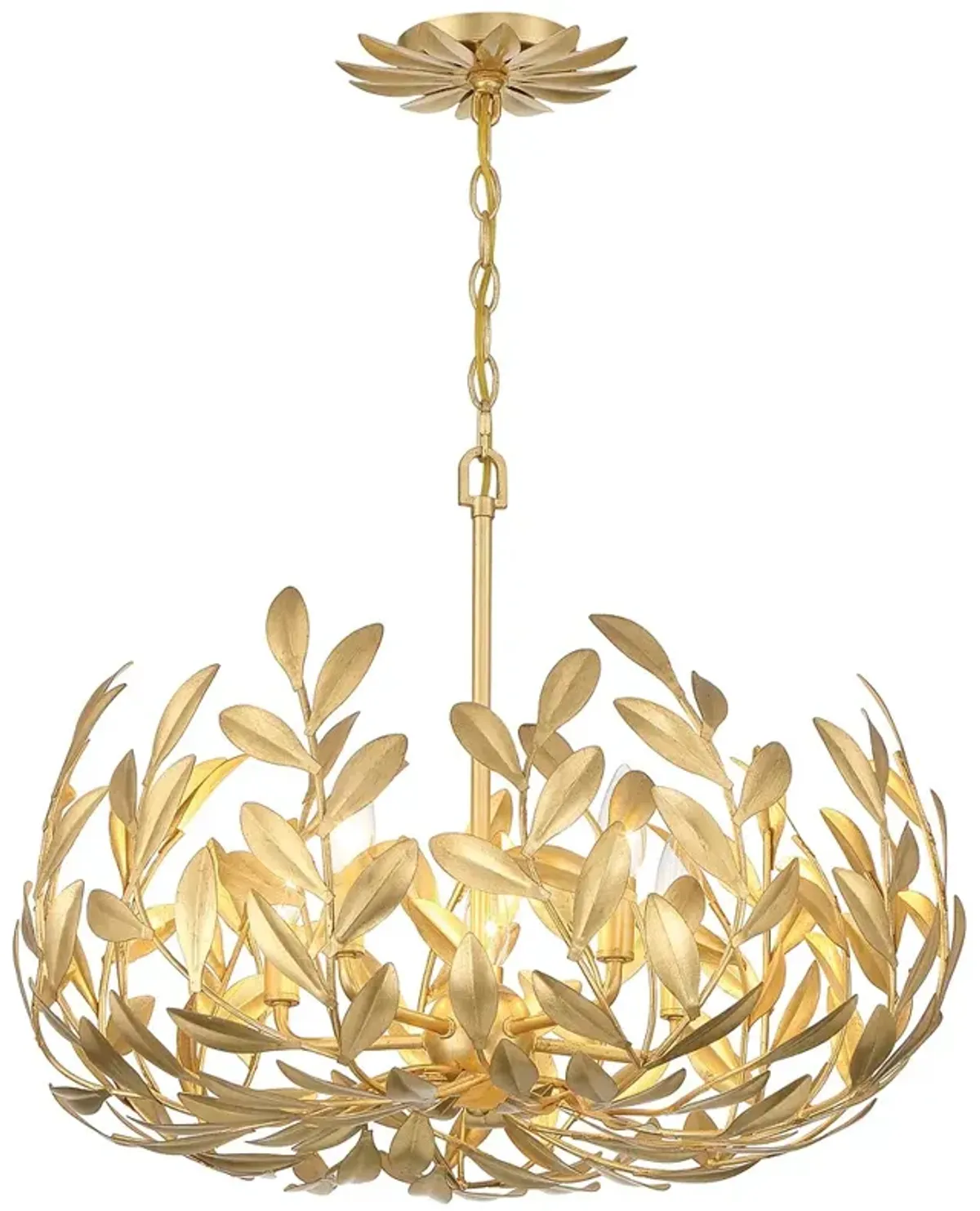 Broche 5 Light Antique Gold Chandelier