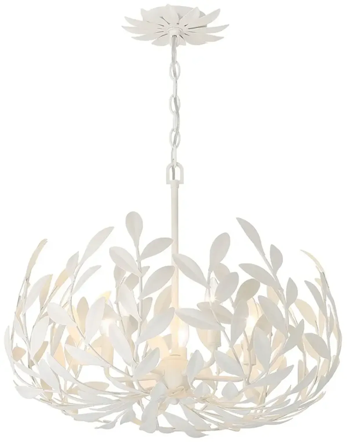 Broche 5 Light Matte White Chandelier