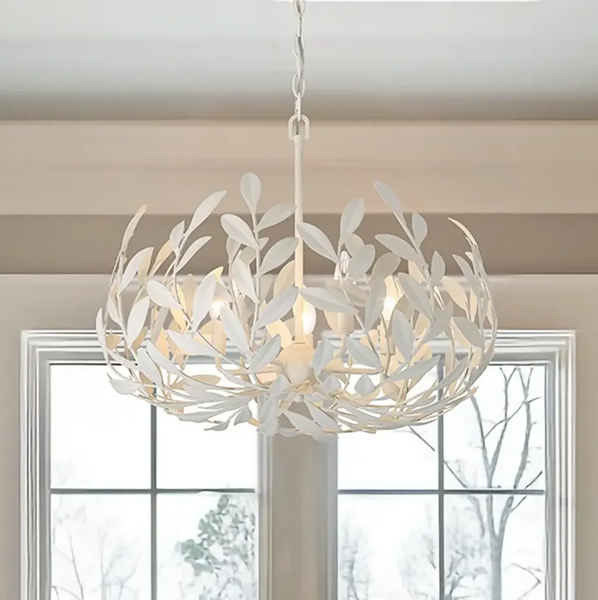 Crystorama Broche 23" Wide Matte White Chandelier