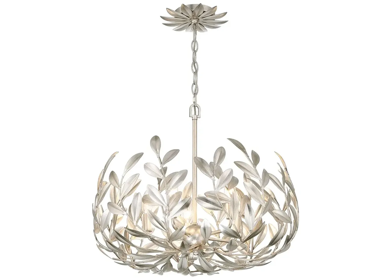 Broche 5 Light Antique Silver Chandelier