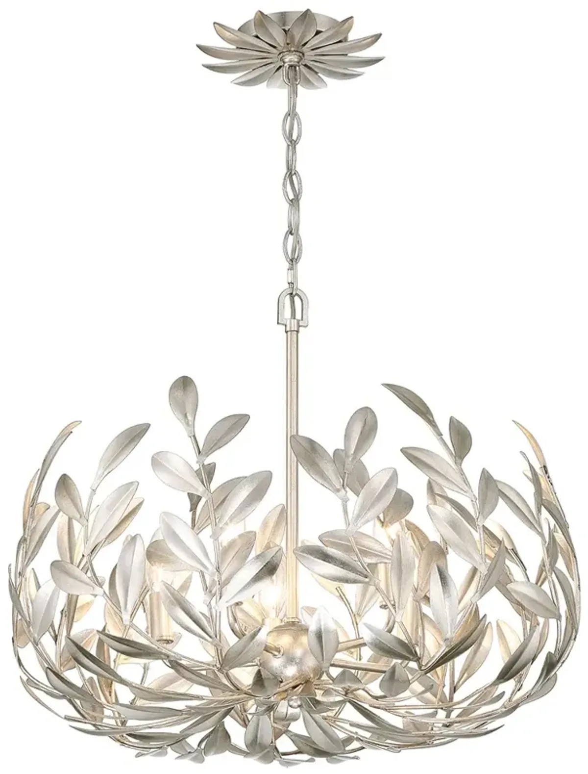 Broche 5 Light Antique Silver Chandelier