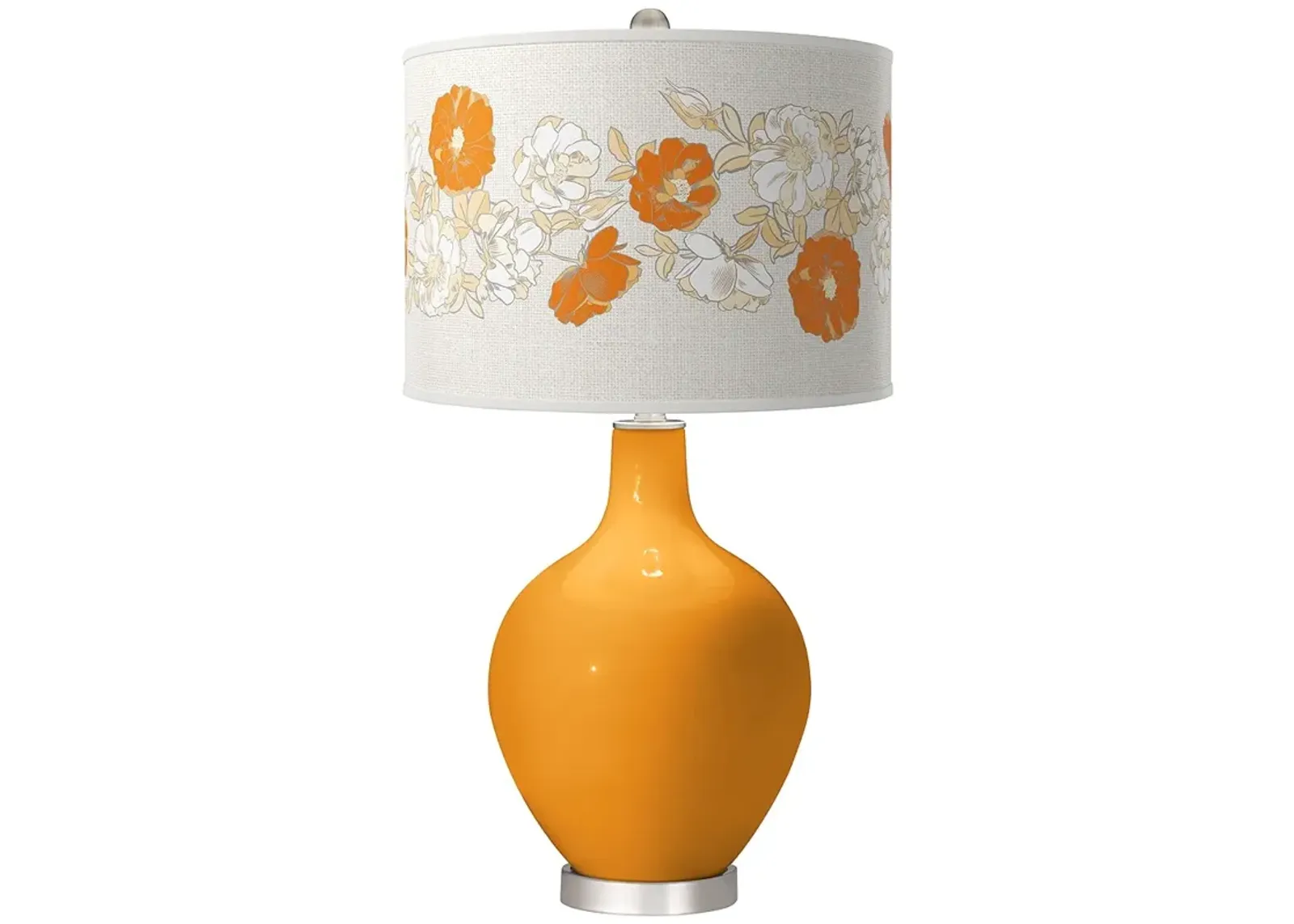 Color Plus Ovo 28 1/2" Rose Bouquet Shade Carnival Orange Table Lamp