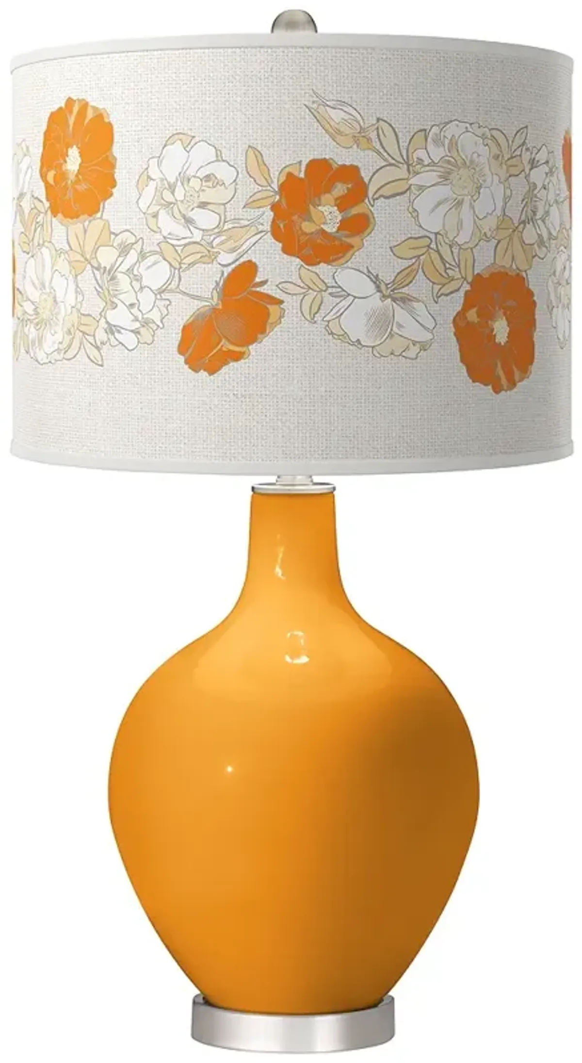 Color Plus Ovo 28 1/2" Rose Bouquet Shade Carnival Orange Table Lamp