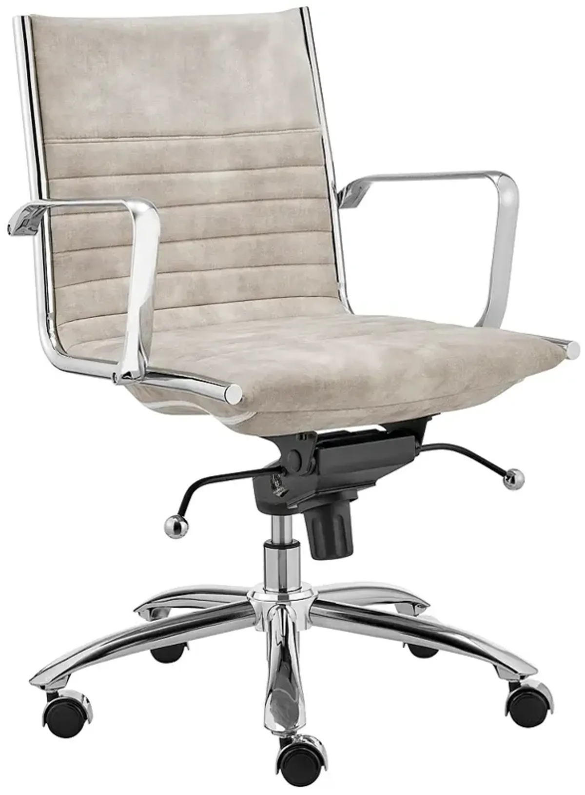 Dirk Beige Velvet Fabric Adjustable Swivel Office Chair