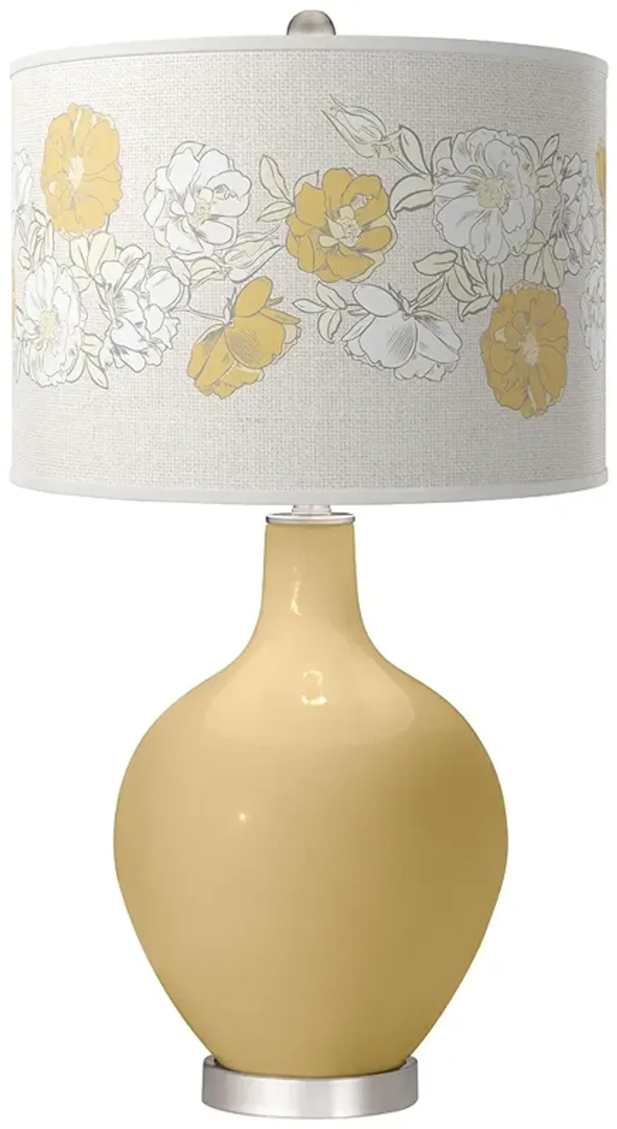 Color Plus Ovo 28 1/2" Rose Bouquet Shade Humble Gold Table Lamp